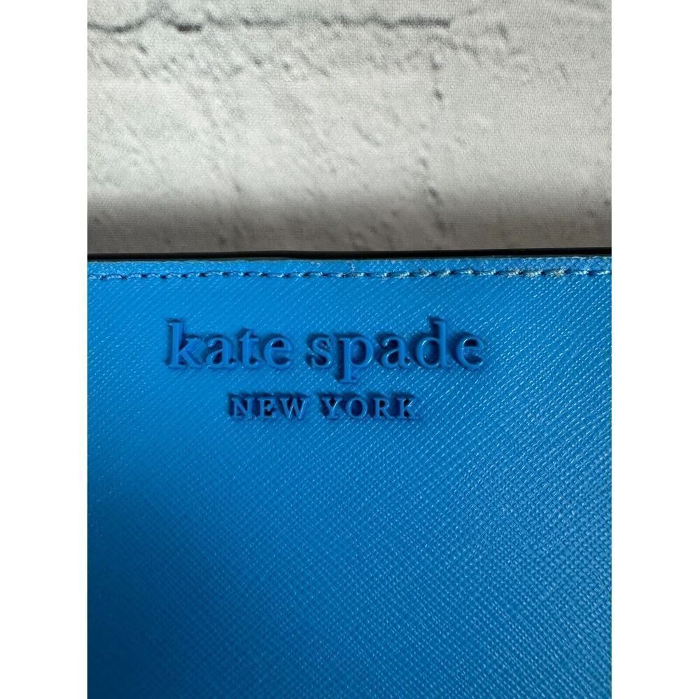 KATE SPADE NEW YORK Cameron blue saffiano leather logo wallet NEW - Picture 3 of 8